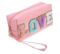 VALICLUD Bolsa de Cosméticos Organizadora de Maquillaje Cremallera, 1 Unidad, Tamaño Octogonal Compacto, Poliéster Duradero, Portátil para Viaje y Uso Diario, Color Rosa Love, para Mujeres