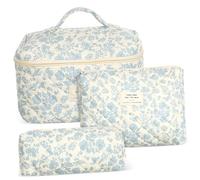 VALICLUD Bolsa De Cosméticos Portátil Neceser De Maquillaje De Algodón Acolchado Cremallera Neceser De Viaje para Mujeres Bolsa De Aseo para Maquillaje para Viajes y Almacenamiento