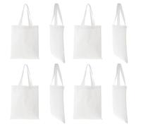 VALICLUD Bolsa de Lona en Blanco Portátil 35x30 Cm Blanco Plegable Ecológica Resistente para Compras Diarias Hogar Supermercado 8 Piezas