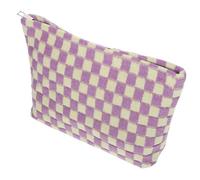 VALICLUD Bolsa de Maquillaje y Versátil Grande para Mujer de Viaje Diseño Elegante Tejido de Punto y Gran Capacidad para Almacenar Monedas y Llaves, Accesorio Reutilizable