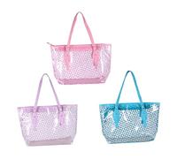 VALICLUD Bolsa De Playa De Pvc Bolso De Moda Para Mujer Estampado De Lunares Redondos Playa Piscina o Bolso De Mano Práctico Para Mujeres y Niñas
