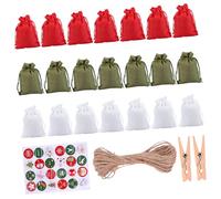 VALICLUD Bolsas De Obsequio Con Cordón y Etiquetas De Cierre Bolsas Navideñas Con Clip Para Envolver Dulces De Obsequio Para Calendario De Adviento y Fiesta De Cumpleaños