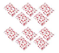 VALICLUD Bolsas de Organza Rojas Estampado de Corazones 50 Unidades 10X15 CM Bolsas de Obsequio para San Valentín Cordón Ideales para Dulces y Fiesta