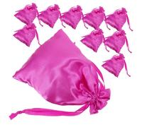 VALICLUD Bolsas De Satén Para Pelucas 10 Piezas 15x20 Cm Color Rosa Fucsia Cordón Para Almacenamiento y Viaje, Organizador Compacto Para Múltiples Pelucas, Protección Ligera y Portátil