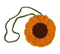 VALICLUD Bolso Bandolera de Crochet Hecho a Mano Diseño de Girasol Color Amarillo Ligero y Portátil Bolso de Punto de Hilo para Mujer Adecuado para Uso Diario Compras y Viajes