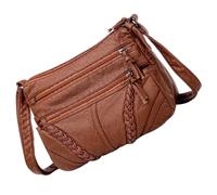 VALICLUD Bolso Bandolera De Mujer De Pu Moderno Bolso De Mensajero Gran Capacidad Marrón y Casual Tamaño Mediano