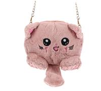 VALICLUD Bolso Bandolera de Peluche para Mujer Pequeño Portátil con Diseño de Gato Rosa Correa Capacidad para Móvil y Cosméticos Bolso de Hombro Casual Invierno