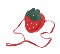 VALICLUD Bolso Bandolera Infantil Fresa Rojo con Cremallera Diseño PU Duradero y Multifuncional para Niñas Cambio de Monedero y Uso Diario