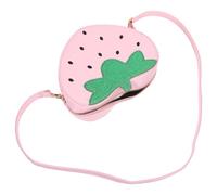 VALICLUD Bolso Bandolera Pequeño con Forma de Fresa para Niñas y Mujeres Monedero Kawaii Rosa con Correa Ajustable y Múltiples Bolsillos Bolso de Hombro Divertido para Escuela y Uso
