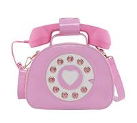 VALICLUD Bolso bandolera teléfono en forma de bolso retro con asa superior bolso novedad monedero para mujeres, Rosa., 21X16CM