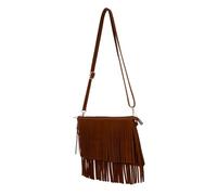 VALICLUD Bolso Bandolera Vintage de Antelina con Flecos y Borlas Diseño Espacioso y Versátil para Mujer para Diario y Fiestas Color Camel