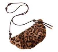 VALICLUD Bolso Cruzado de Peluche con Estampado de Leopardo Bandolera Ajustable Bolso de para Mujer de Moda para Vacaciones y Uso Diario