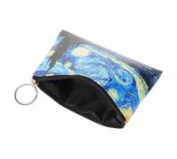 VALICLUD Bolso Cuadrado Pequeño De Piel Sintética Cremallera Monedero Estampado De Pintura Al Óleo Cartera para Mujer Monedero Pequeño para Mujer para Llevar Llaves y Monedas