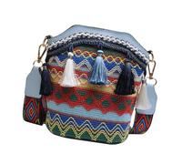 VALICLUD Bolso Cubo con Borlas Ajustable Bandolera Ancha para Mujer Bolso Hombro Cruzado Moda Flecos Cubo Monedero Azul Color Aleatorio Color Aleatorio