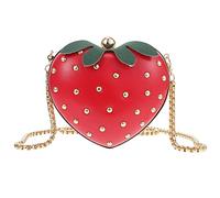 VALICLUD Bolso de calle para mujer, bolso de mensajero, monedero de fresa, accesorios de fresa, monedero para mujer, rojo, 13.5x12x7cm, Deportes