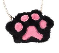 VALICLUD Bolso De Hombro De Gato Peludo Mochila Cruzada Portátil para Niñas Diseño Adorable con Cadena para Almacenar Llaves y Pequeños Objetos