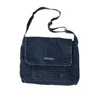 VALICLUD Bolso De Hombro De Tela Vaquera Bolso De Hombro De Tela Vaquera Casual Tote Bolsa De Compras Casual Tote Vintage Lavado Azul Oscuro,30*9*25 CM