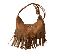 VALICLUD Bolso de Hombro Flecos de Cuero Vintage para Mujer Bolso Bandolera Multifuncional Espacio para Cosméticos y Teléfono Móvil Adecuado para Uso Casual y Formal