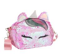 VALICLUD Bolso de lentejuelas de unicornio para mujer y niña, bolso con purpurina, bolso bandolera para niños y niñas, Rosa claro,