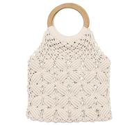 Bolso de Mano con Asa Redonda Bolso de Ganchillo Bolso de Playa de Bolso de Macramé para Mujer