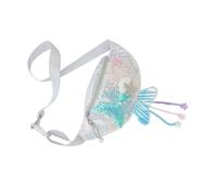 VALICLUD Bolso De Pecho De Lentejuelas para Niña Diseño De Sirena, Riñonera Infantil Ajustable, Bolso Bandolera Brillante Plateado para Salidas y Actividades, Tamaño Pequeño