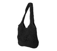 VALICLUD Bolso de Playa Grande de Paja Bolso de Hombro Verano con Compartimentos Diseño Hueco y Estilo Casual para Vacaciones y Uso Diario