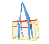 VALICLUD Bolso De Playa Transparente Hombro Azul Para Verano, Material Resistente Al Desgaste, Bolsa Reutilizable Para Estudiantes y Actividades Al Aire Libre, Tamaño Mediano Para Artículos De Playa