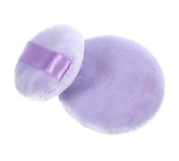 VALICLUD Borlas De Maquillaje 2 Unidades Tamaño Grande y Pequeño, Borla Redonda Para Polvos Sueltos De Rostro, Textura Suave, Correa Para Dedo, Uso Diario y Viaje, Color Púrpura