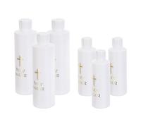 VALICLUD Botellas de Agua Devocionales Tapa, Plástico Resistente, 6 Unidades (3 de 250 Ml 3 de 118 Ml), Diseño Cruz para Ceremonias Religiosas, Bautizo, Pascua y Decoración del Hogar