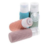 VALICLUD Botellas de Artículos de Tocador de Viaje de Silicona de 100ml Mecanismo Dispensador a Prueba de Fugas, Pack de 4 Piezas para Uso Cosmético y On-the-go