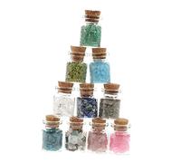 VALICLUD Botellas de Cristal con Chips de Piedras Naturales para Decoración Set de Frascos de Cristales para y