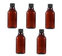 VALICLUD Botellas de Viaje de Plástico Pet 200 Ml, 5 Unidades, Botella Cuadrada de Cuello Largo con Tapa de Rosca Pp, Contenedor Rellenable para Champú y Artículos de Tocador, Adecuado