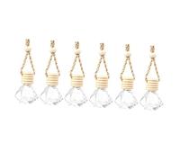 VALICLUD Botellas Difusoras Colgantes De Perfume Para Coche 8ml 6 Unidades Vidrio y Madera Decoración Automotriz Purificadora Aire Uso Diario