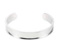 VALICLUD Brazalete Abierto de Acero Inoxidable sin Terminar Pulsera Rígida Bruto para Manualidades Diseño Étnico DIY Adaptación Cómoda Color Acero 1 Pieza