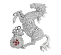 VALICLUD Broche de Caballo con Diseño Completo de Rhinestones Broche de Aleación Duradero y Seguro Pin para Ropa Accesorio Decorativo para Festivales y Bodas Estilo Chino Clásico Color