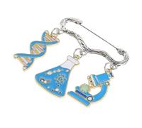 VALICLUD Broche de Ciencia Esmaltado Diseño Microscopio y Doble Hélice, Pin de Solapa Biológico Divertido, Accesorio Ligero para Mochila y Fiesta, Insignia Laboratorio para Mujeres