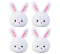 VALICLUD Broche de conejo de peluche de 4 piezas, decoración de conejos de dibujos animados, adornos artesanales para bolsas de ropa, bufandas y más