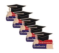 VALICLUD Broche de Graduación 2026 Metálico Esmaltado 5 Piezas, Pin Conmemorativo para Birrete y Solapa, Accesorio Ligero para Ceremonias y Regalos de Maestros y Estudiantes