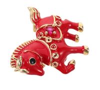 VALICLUD Broche Rojo Pequeño de Caballo para Mujer, Joyas del Zodiaco Año Lunar 2026, Pin de Solapa Artesanal Metálico Miniatura para Accesorios de Festivales Chinos