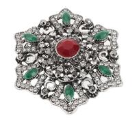 VALICLUD Broche Vintage Hexagonal Barroco con Pedrería Diseño Hueco Artesanal Tono Antiguo para Vestidos y Fiestas Navideñas Accesorio Elegante para Mujer