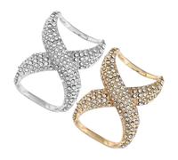 VALICLUD Broches para Bufanda y Anillos de Chal Piedras Brillantes, Conjunto de 2 Piezas en Oro y Plata, Hebillas Decorativas para Ropa Femenina en Bodas y Eventos, Accesorio Elegante y Duradero