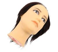 VALICLUD Cabeza Maniquí para Peluquería Hombre en Pvc Negro con Densidad de Cabello Ajustable para Práctica en Aula y Preparación de Exámenes para Barberos Principiantes
