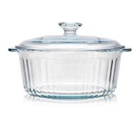 VALICLUD Cacerola Redonda de Vidrio con Tapa, Capacidad 2.4l, Acero de Alta Resistencia, Adecuado para Hornear y Cocinar Cocina