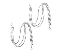 VALICLUD Cadena para Zapatos Dijes de Cristal, Accesorio Multi Capa de Aleación de Zinc, Decoración Femenina para Zapatillas y Botas, Estilo Moderno para Uso Diario, Par K