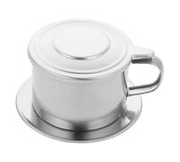 VALICLUD Cafetera vietnamita, cafetera de goteo, cafetera de acero inoxidable reutilizable 200ml con asa y tapa para hogar, oficina y cocina