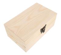 VALICLUD Caja de Almacenamiento de Madera, Caja con Tapa con Bisagras y Cierre Frontal, Madera y Aleación, Estilo Rústico, para Manualidades y Recuerdos de Fiesta