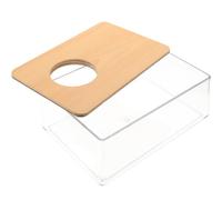 VALICLUD Caja de Baño de Arena Transparente para Hámster Tamaño Grande Bañera Reutilizable de Acrílico y Madera para Mascotas Pequeñas Inodoro Portátil Resistente para Chinchillas y