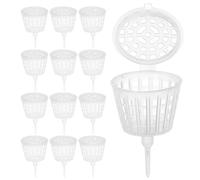 VALICLUD Caja de Fertilizante para Bonsáis 30 Piezas, Grande Transparente Tapa, Cesta de Acero Inoxidable para Jardinería, Accesorio para Flores y Plantas Pequeñas, Uso en Macetas y