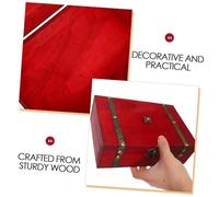 VALICLUD Caja de madera con cerradura pendientes de collar cofre contenedores de baratijas de madera organizador de aretes de collar estuche decorativo con cerradura planchar