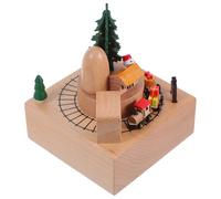 VALICLUD Caja de Música Giratoria de Madera Forma de Carrusel Bola de Nieve Musical Decorativa para Hogar Figura Artesanal Pintada a Mano Adecuado para Obsequio de Cumpleaños 1 Pieza